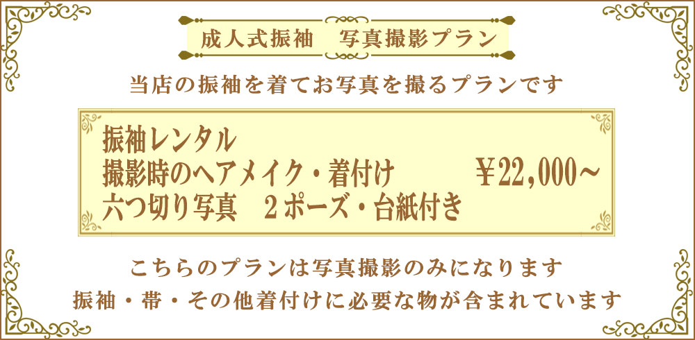 成人式 振袖 写真撮影のみプラン